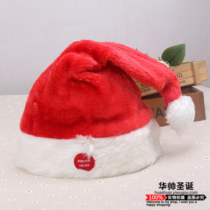 Electric Christmas Hat Red Fleece Christmas Swing Hat Christmas Holiday Party Decorations Children&#039;s Toys