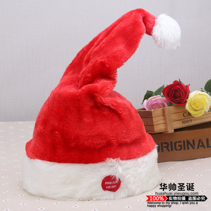Electric Christmas Hat Red Fleece Christmas Swing Hat Christmas Holiday Party Decorations Children&#039;s Toys