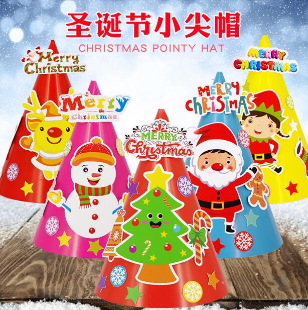 Christmas Hat Children DIY Paper Cartoon Hat Kindergarten Christmas Hat Children DIY Paper Cartoon Hat Kindergarten