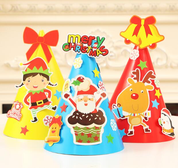 Christmas Hat Children DIY Paper Cartoon Hat Kindergarten Christmas Hat Children DIY Paper Cartoon Hat Kindergarten