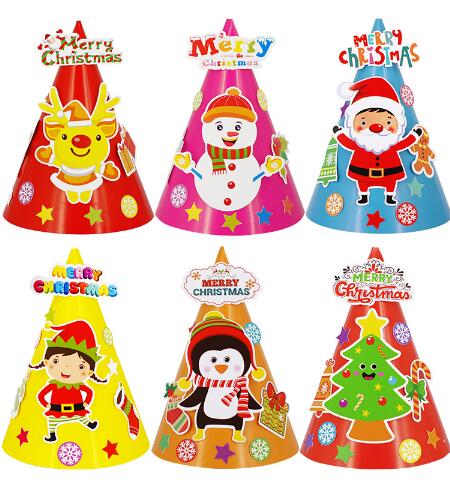 Christmas Hat Children DIY Paper Cartoon Hat Kindergarten Christmas Hat Children DIY Paper Cartoon Hat Kindergarten