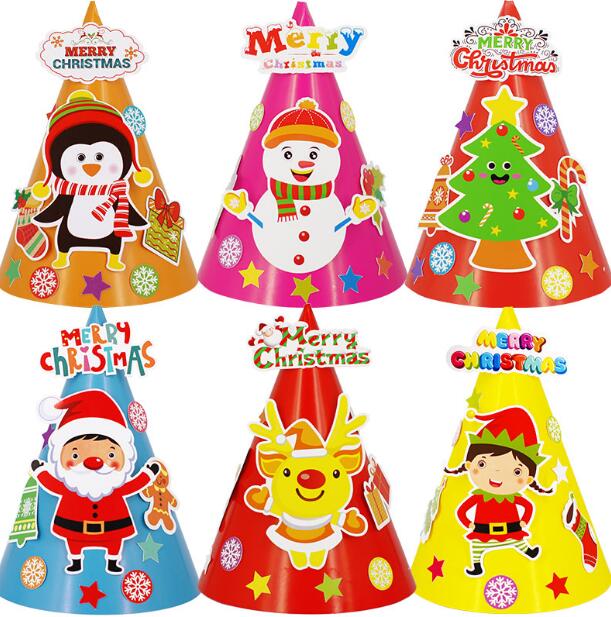 Christmas Hat Children DIY Paper Cartoon Hat Kindergarten Christmas Hat Children DIY Paper Cartoon Hat Kindergarten