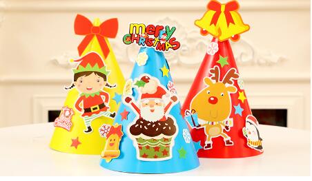 Christmas Hat Children DIY Paper Cartoon Hat Kindergarten Christmas Hat Children DIY Paper Cartoon Hat Kindergarten