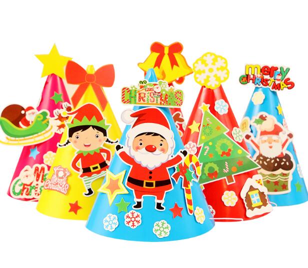 Christmas Hat Children DIY Paper Cartoon Hat Kindergarten Christmas Hat Children DIY Paper Cartoon Hat Kindergarten