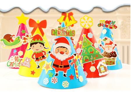 Christmas Hat Children DIY Paper Cartoon Hat Kindergarten Christmas Hat Children DIY Paper Cartoon Hat Kindergarten