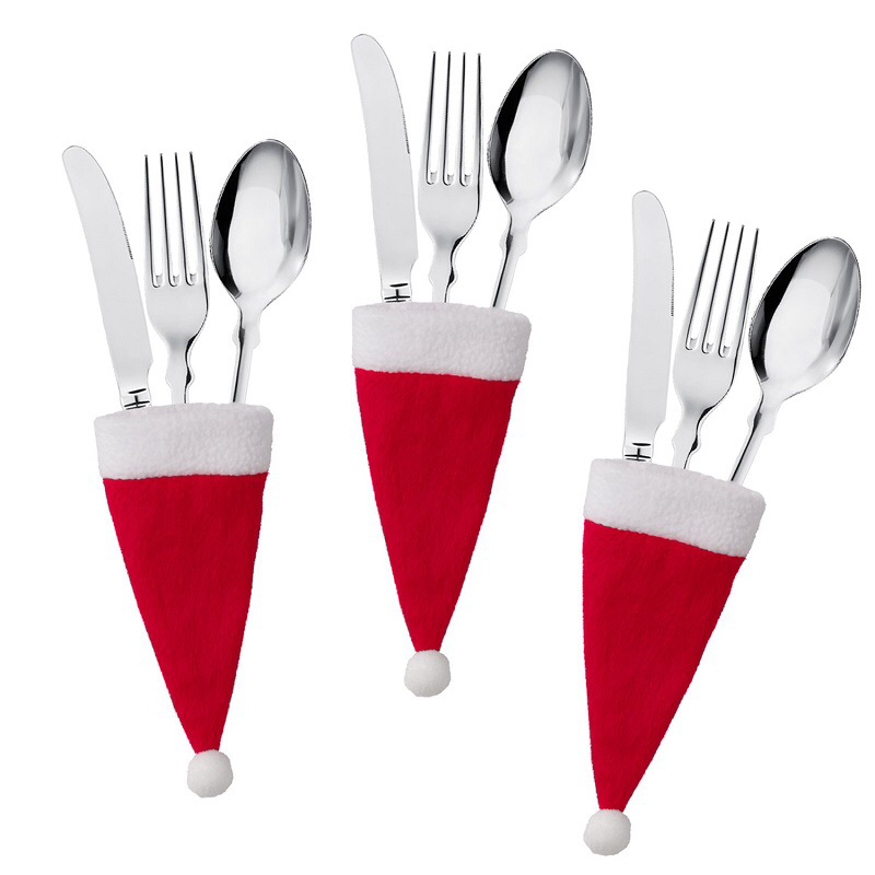 Christmas Decoration Supplies Ultra-Small Christmas Hat Knife and Fork Cap Factory Direct Sales Christmas Decoration Supplies Ultra-Small Christmas Hat Knife and Fork Cap Factory Direct Sales