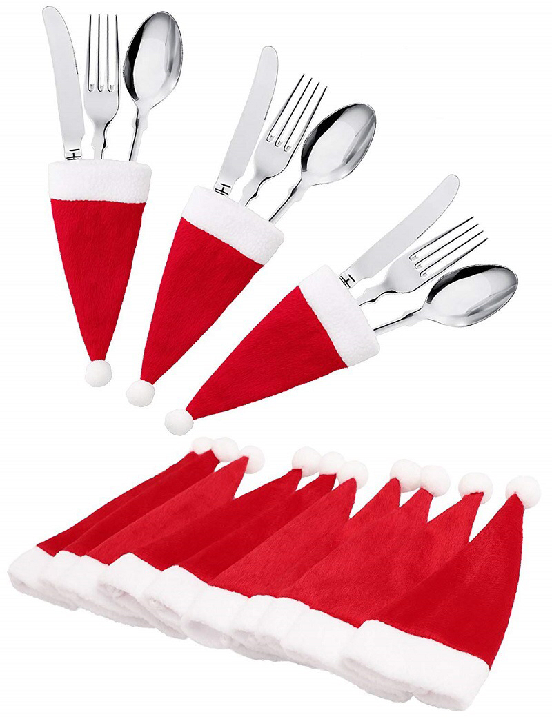 Christmas Decoration Supplies Ultra-Small Christmas Hat Knife and Fork Cap Factory Direct Sales Christmas Decoration Supplies Ultra-Small Christmas Hat Knife and Fork Cap Factory Direct Sales
