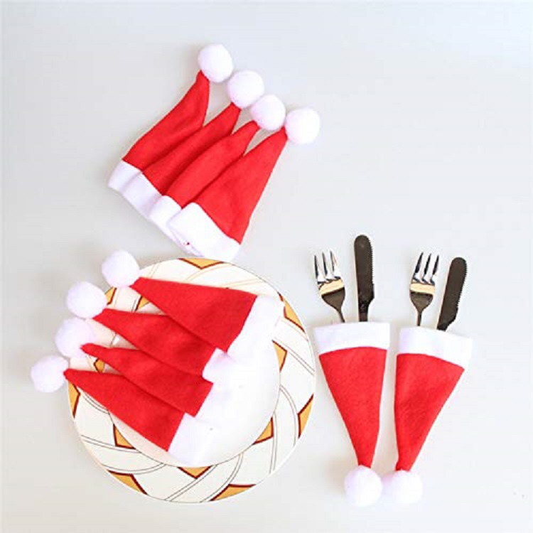 Christmas Decoration Supplies Ultra-Small Christmas Hat Knife and Fork Cap Factory Direct Sales Christmas Decoration Supplies Ultra-Small Christmas Hat Knife and Fork Cap Factory Direct Sales
