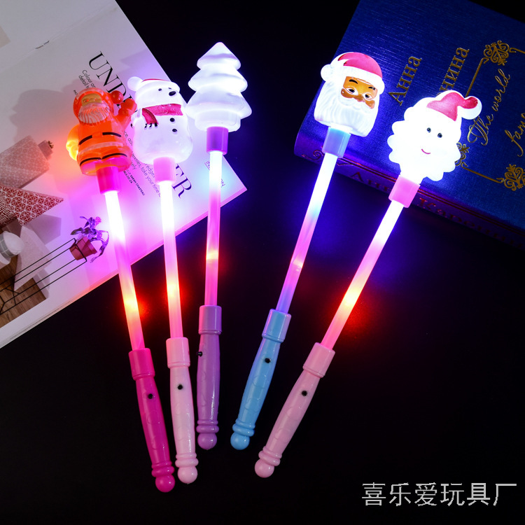 Wholesale Christmas Glow Stick Santa Claus Snowman Christmas Tree Colorful Lights Glow Stick Shining Children&#039;s Toys