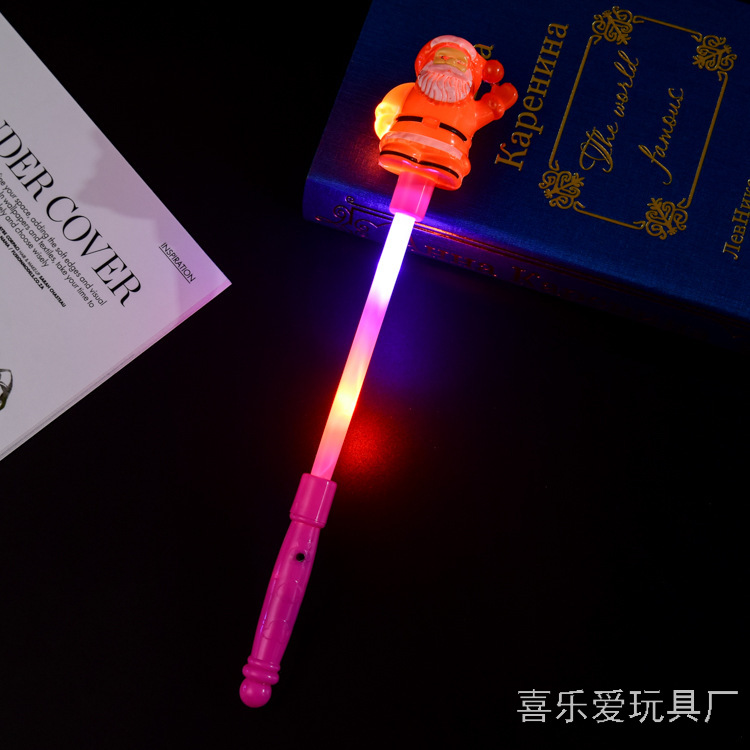 Wholesale Christmas Glow Stick Santa Claus Snowman Christmas Tree Colorful Lights Glow Stick Shining Children's Toys