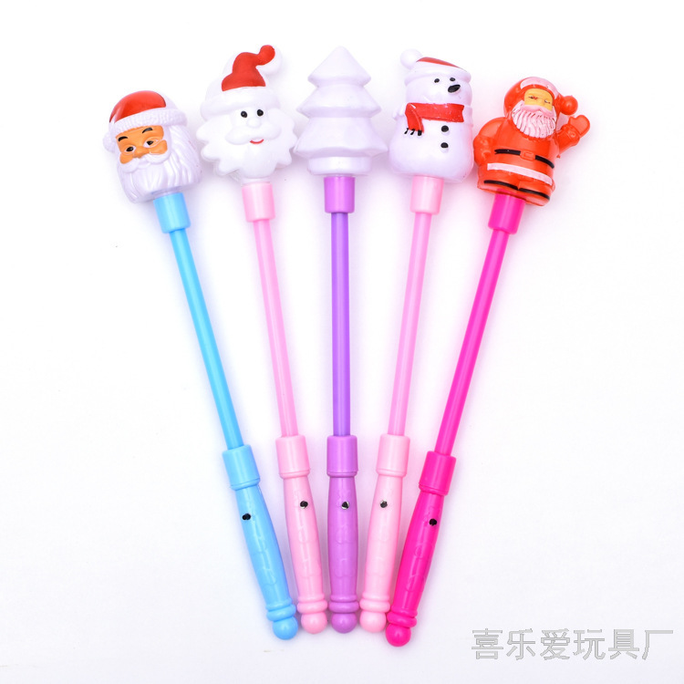 Wholesale Christmas Glow Stick Santa Claus Snowman Christmas Tree Colorful Lights Glow Stick Shining Children's Toys