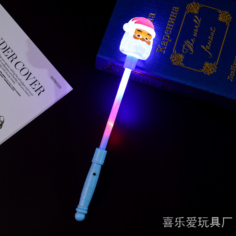 Wholesale Christmas Glow Stick Santa Claus Snowman Christmas Tree Colorful Lights Glow Stick Shining Children's Toys