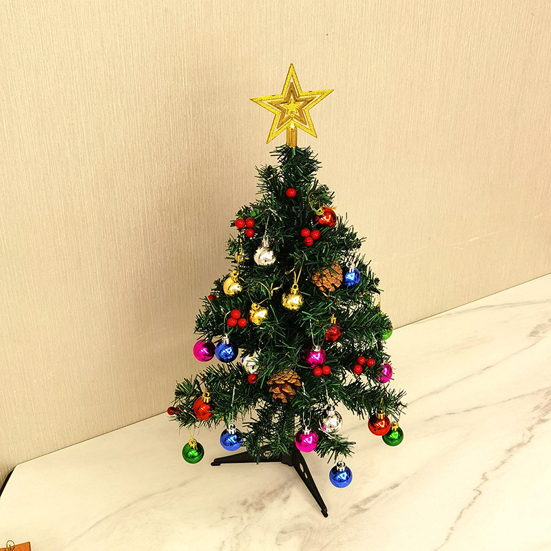 Christmas Decoration Gift Christmas Mini Desktop Christmas Tree Package with Decorations with Lights