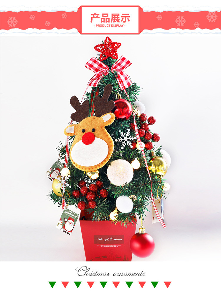 Christmas Mini Christmas Tree Desktop with Lights 50cm Golden Red Package Christmas Tree Tree