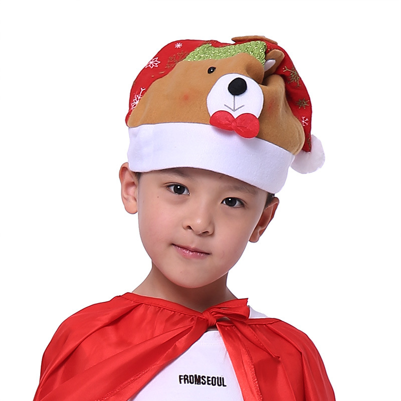 Christmas Hat Old Deer Bear Children Adult Non-Woven Cute Modeling Party Party Decoration Dress-up Hat