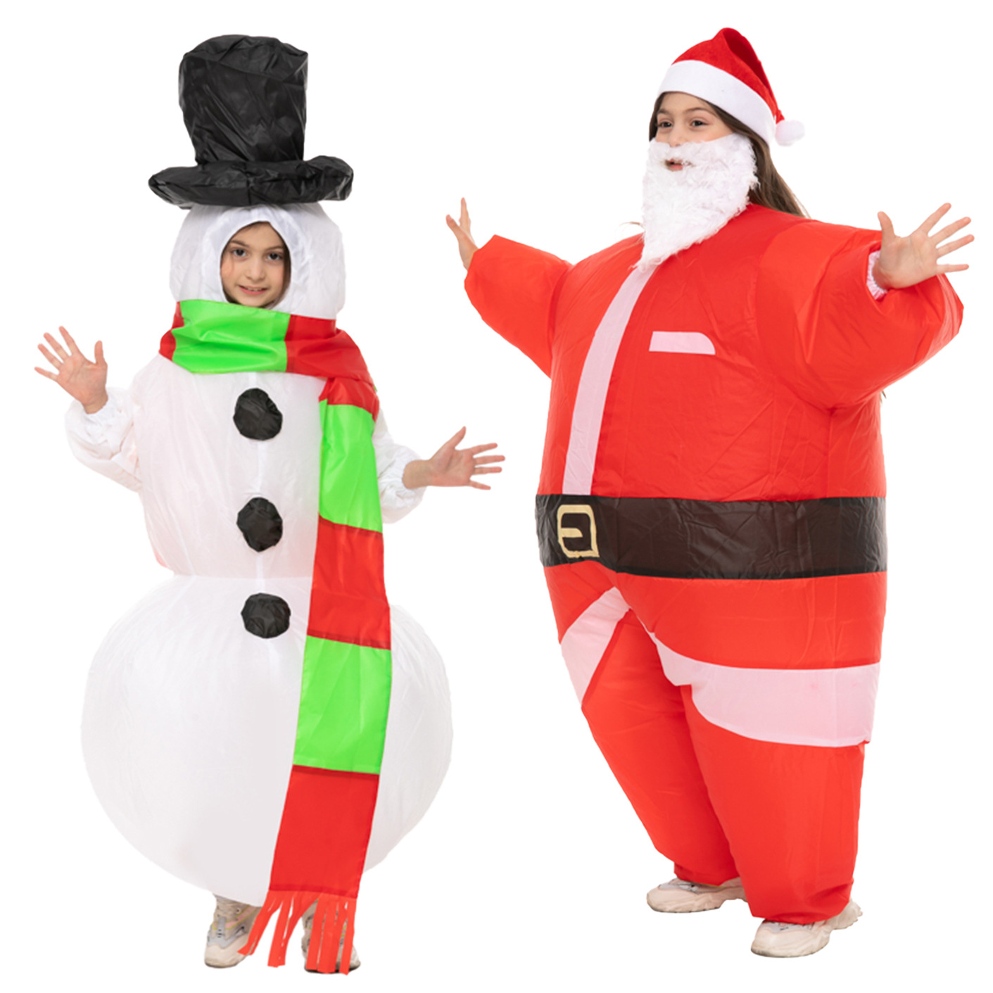 Christmas Adult Children&#039;s Dress up Snowman Inflatable Clothing Santa Claus Creative Doll Party Inflatable Clothing