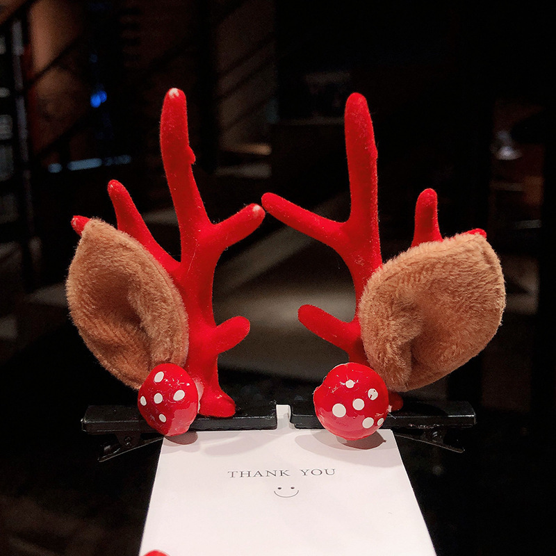 Christmas Barrettes New Plush Christmas Flocking Elk Horn Hairpin Hair Ornaments Children's Festival Dress up Headwear Wholesale Christmas Barrettes New Plush Christmas Flocking Elk Horn Hairpin Hair Ornaments Children's Festival Dress up Headwear Wholesale