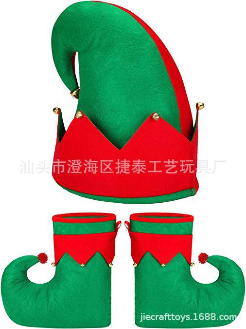 Christmas Elf Shoes Christmas Stocking Ball Dress up Elf Elf Candy-like Shoes Hat Cross-Border E-Commerce Hot Sale Christmas Elf Shoes Christmas Stocking Ball Dress up Elf Elf Candy-like Shoes Hat Cross-Border E-Commerce Hot Sale