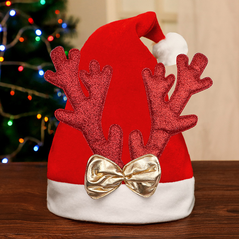 Hat Antlers Onion Powder Gift Hat School Christmas Performance Holiday Dress up Party Activities Children Adult Cap