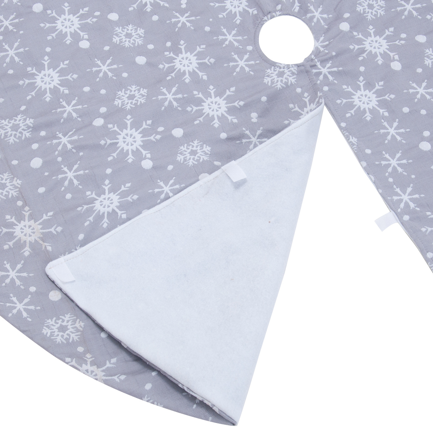 Decoration Gift 120cm White with Gray Background Snowflake Tree Skirt Christmas Tree Dress up Props Christmas Tree Apron