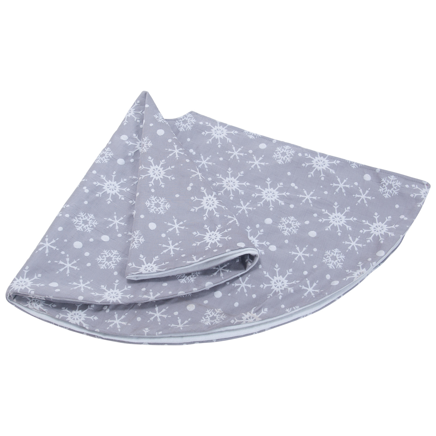 Decoration Gift 120cm White with Gray Background Snowflake Tree Skirt Christmas Tree Dress up Props Christmas Tree Apron