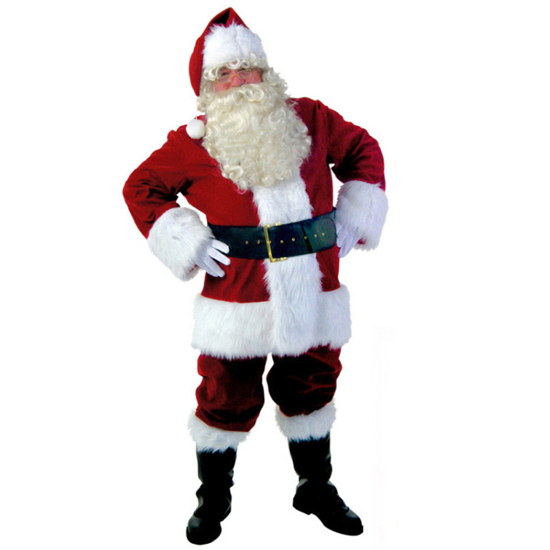 Luxury Santa Claus Christmas Clothing Gown Ball Men&#039;s Costumes Performance Adult Plant Pouch Dress up