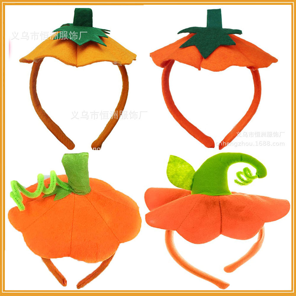 Ghost Festival Halloween Pumpkin Head Buckle Children's Halloween Pumpkin Headband Party Supplies Performance Props Wholesale Ghost Festival Halloween Pumpkin Head Buckle Children's Halloween Pumpkin Headband Party Supplies Performance Props Wholesale