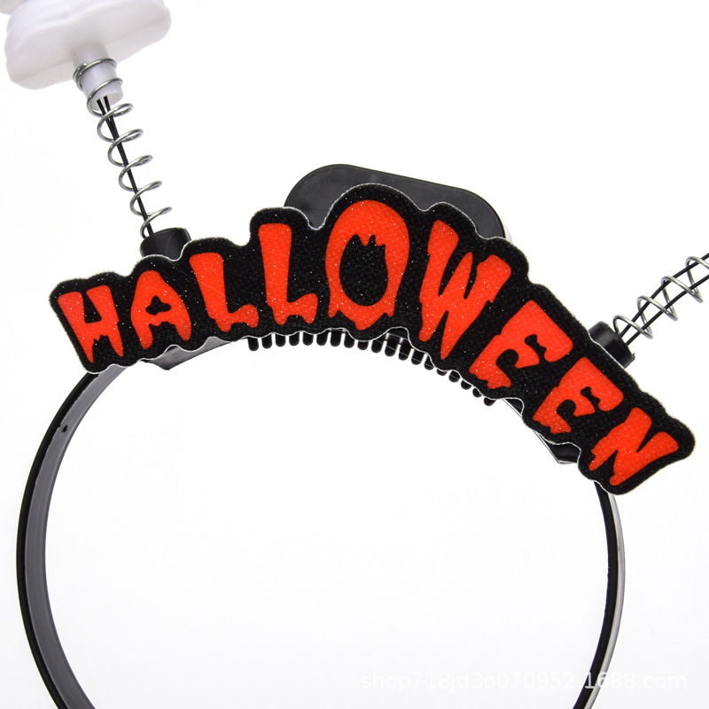 Halloween Lighting Head Band Party Party Cheering Props Masquerade Supplies Flash Pumpkin Ghost Head Manufacturer