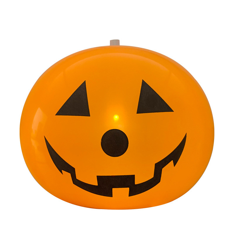 Cross-Border Wholesale Halloween Balloon KTV Party Decoration Party Layout Supplies LED Luminous Pumpkin Head Balloon