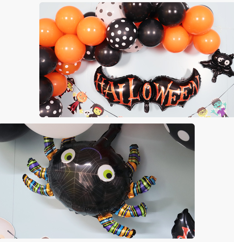 Cross-Border Halloween Balloon Chain Set Bat Spider Skull Holiday Atmosphere Layout Balloon Decoration Supplies Cross-Border Halloween Balloon Chain Set Bat Spider Skull Holiday Atmosphere Layout Balloon Decoration Supplies