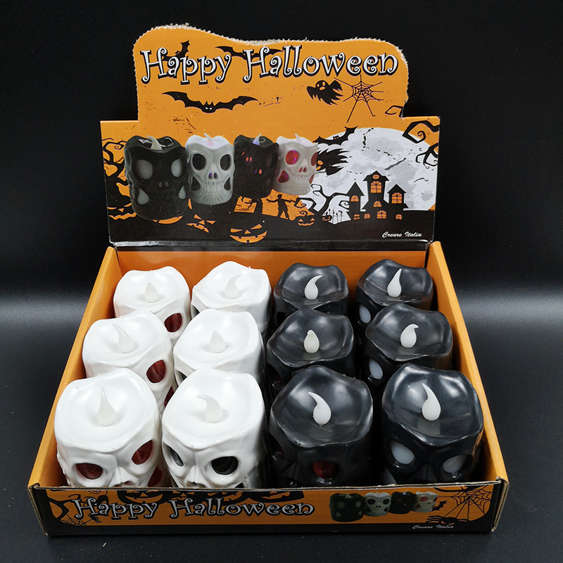 Halloween Ghost Festival Pumpkin Lamp Venue Layout Props LED Electronic Candle Decoration Supplies Skull Small Night Lamp