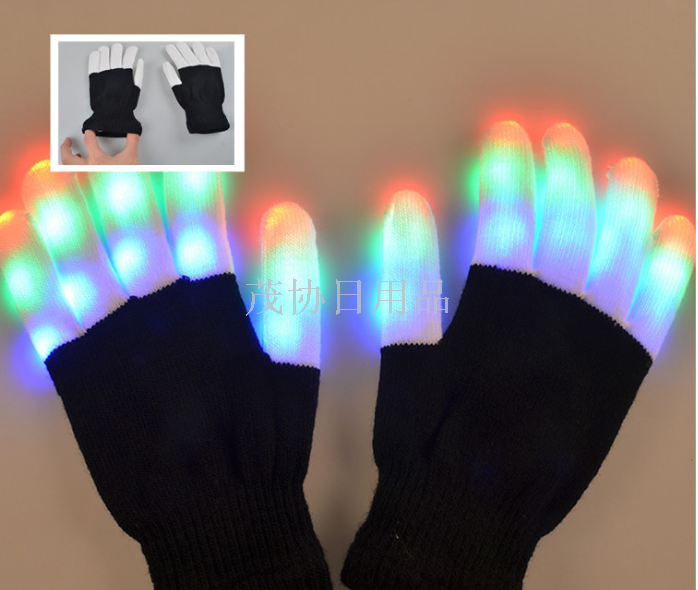 Led light gloves stage performance glove colorful costumes props bright led light Halloween Christmas supplies Led light gloves stage performance glove colorful costumes props bright led light Halloween Christmas supplies