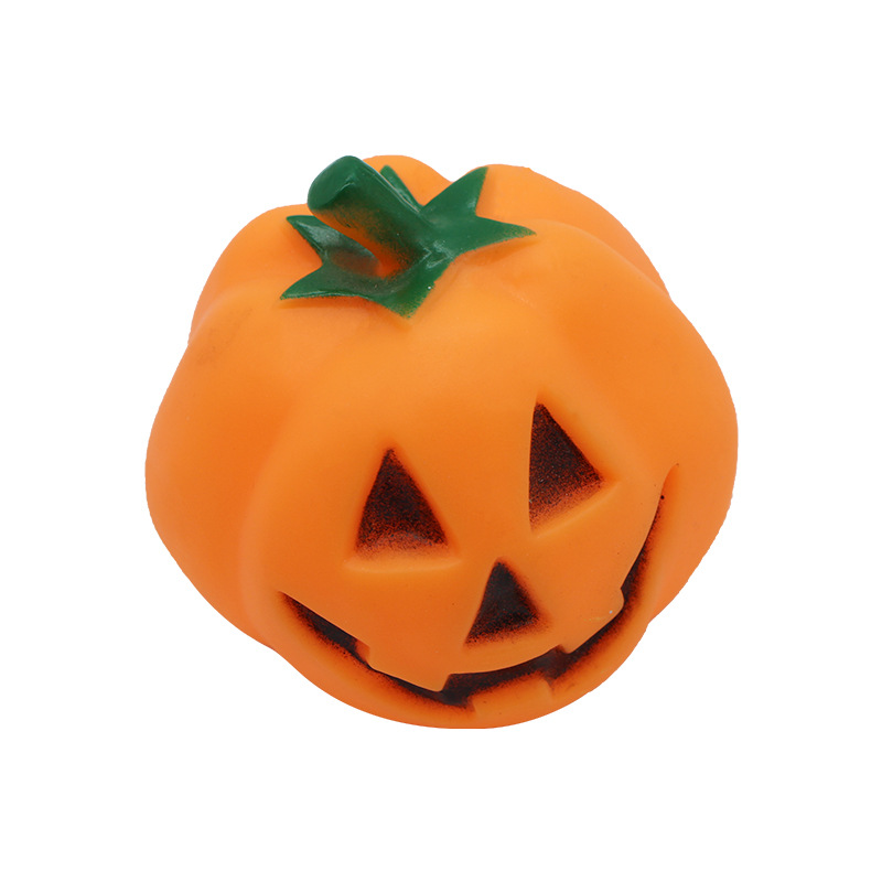 Simulation Halloween Vinyl Pumpkin Head Pet Vent Interactive Toy Molar Tooth Cleaning Supplies in Stock Wholesale