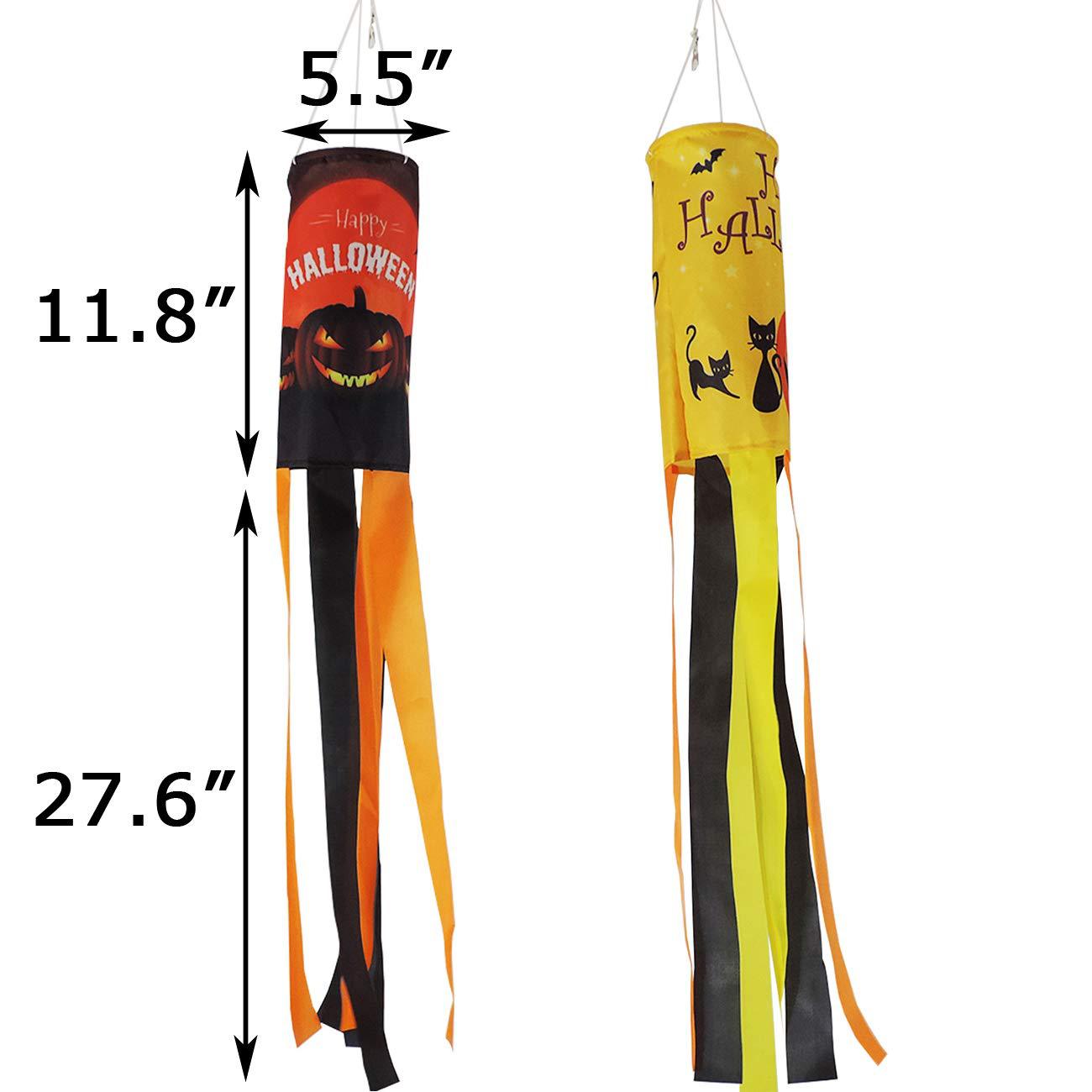 Cross-Border Hanging Ghost Garden Decoration Holiday Party Supplies Halloween Pumpkin Wind Vane Wind Turn Ghost Hair Dryer Flag