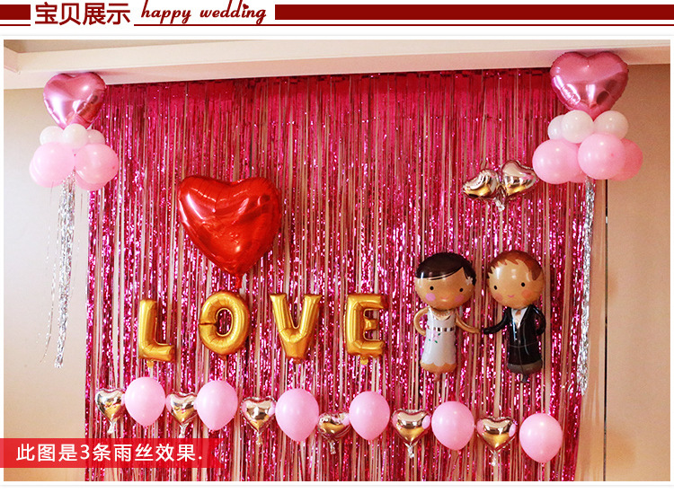 Tinsel Curtain Halloween Wedding Birthday Party Layout Supplies Wedding Room Background Decoration Curtain of Rain 1 M * 2 M Tinsel Curtain Halloween Wedding Birthday Party Layout Supplies Wedding Room Background Decoration Curtain of Rain 1 M * 2 M