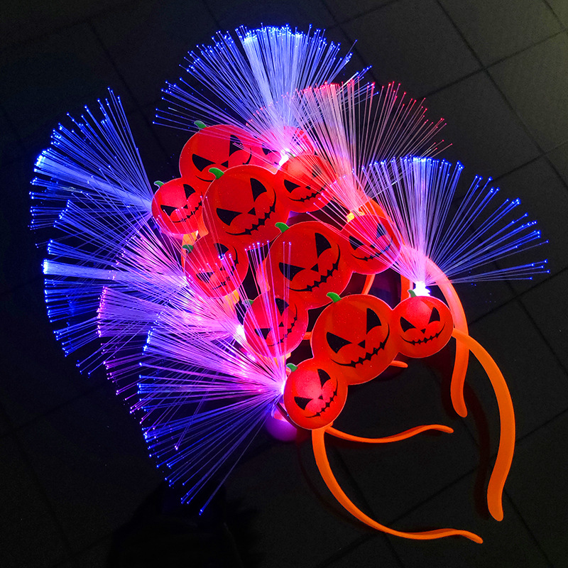 Halloween Pumpkin Ghost Head Buckle Stage Performance Supplies Ghost Festival Party Headdress Luminous Skull Headband Headband Props Halloween Pumpkin Ghost Head Buckle Stage Performance Supplies Ghost Festival Party Headdress Luminous Skull Headband Headband Props