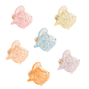 Plastic Trumpet Spring Clip Barrettes Women's Braided Hair Small Paw Ornament Cartoon Candy Color Top Clip Hair Accessories