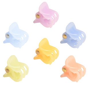 Plastic Trumpet Spring Clip Barrettes Women's Braided Hair Small Paw Ornament Cartoon Candy Color Top Clip Hair Accessories