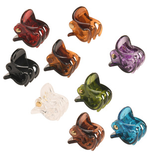 Plastic Trumpet Spring Clip Barrettes Women's Braided Hair Small Paw Ornament Cartoon Candy Color Top Clip Hair Accessories