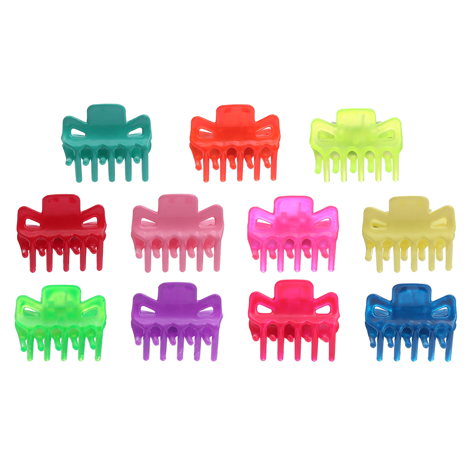 Plastic Trumpet Spring Clip Barrettes Women's Braided Hair Small Paw Ornament Cartoon Candy Color Top Clip Hair Accessories
