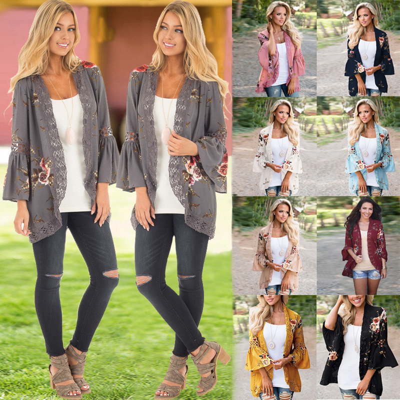 Aliexpress ebay Hot Style 9 color 6 Size SpringSummer Cardigan Lace Mosaic Jacket Trumpet sleeve 0542 Aliexpress ebay Hot Style 9 color 6 Size SpringSummer Cardigan Lace Mosaic Jacket Trumpet sleeve 0542