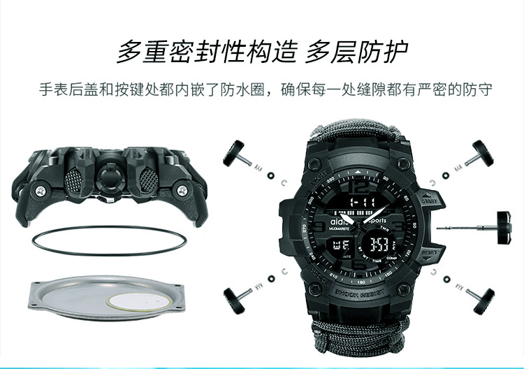 Luminous Multifunctional Compass Watch Outdoor Mountaineering Whistle Firestone Waterproof Electronic Men's Watch Whole Luminous Multifunctional Compass Watch Outdoor Mountaineering Whistle Firestone Waterproof Electronic Men's Watch Whole