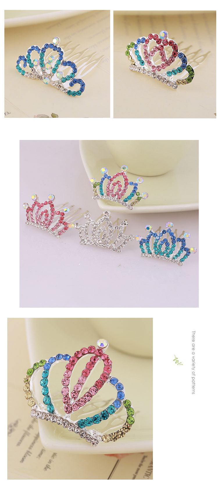 Korean Style Children's Small Crown Princess Birthday Crown Children's Hair Accessories Headdress Cute Princess Crown Headdress Hair Comb