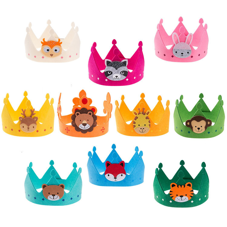Factory Popular Crown Made of Hair Felt Decorative Children's Cartoon Birthday Hat Pattern Adjustable Style Can Be Customized Wholesale Factory Popular Crown Made of Hair Felt Decorative Children's Cartoon Birthday Hat Pattern Adjustable Style Can Be Customized Wholesale