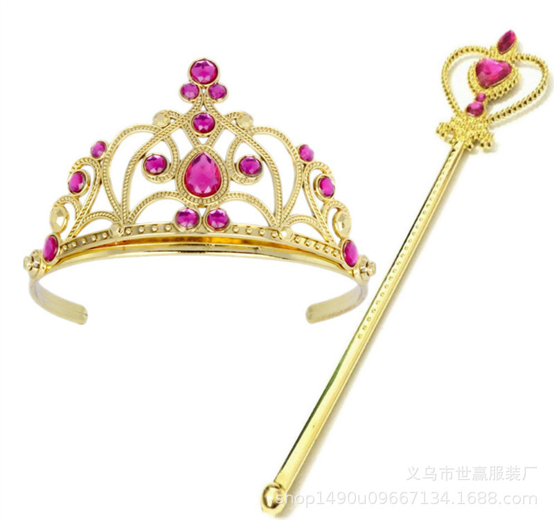 Manufacturers direct birthday children plastic crown frozen princess elsa crown one dollar store two dollar store children