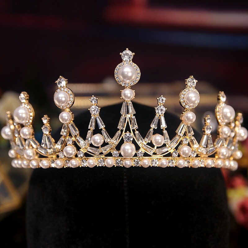 Wedding Crown Headdress Luxury Pearl Wedding Dress Hair Accessories Birthday Online Red Wedding Crown Crown Hairpin Wedding Crown Headdress Luxury Pearl Wedding Dress Hair Accessories Birthday Online Red Wedding Crown Crown Hairpin