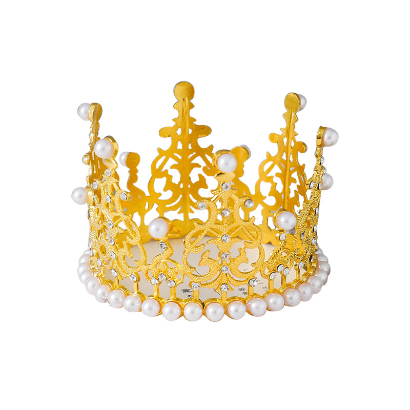 Crown Cake Decorative Ornaments Lace Queen Baroque Seaweed Starry Baking Decoration Birthday Cake Crown