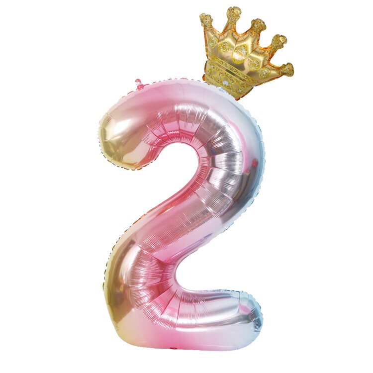 Amazon Cross-Border Balloon 40-Inch Gradient Digital Crown Balloon Set Children Full-Year Birthday Party Decoration Amazon Cross-Border Balloon 40-Inch Gradient Digital Crown Balloon Set Children Full-Year Birthday Party Decoration