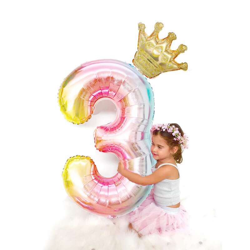 Amazon Cross-Border Balloon 40-Inch Gradient Digital Crown Balloon Set Children Full-Year Birthday Party Decoration Amazon Cross-Border Balloon 40-Inch Gradient Digital Crown Balloon Set Children Full-Year Birthday Party Decoration