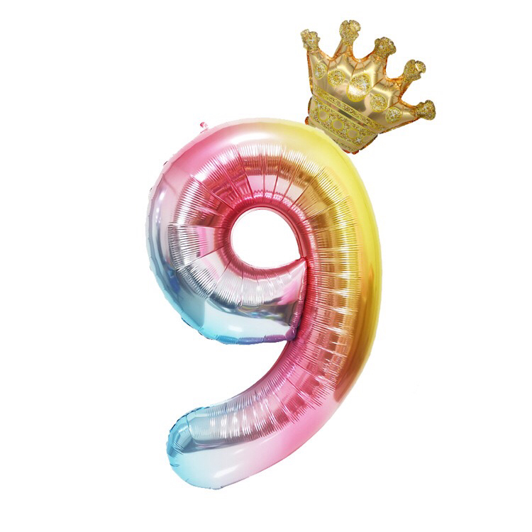Amazon Cross-Border Balloon 40-Inch Gradient Digital Crown Balloon Set Children Full-Year Birthday Party Decoration Amazon Cross-Border Balloon 40-Inch Gradient Digital Crown Balloon Set Children Full-Year Birthday Party Decoration